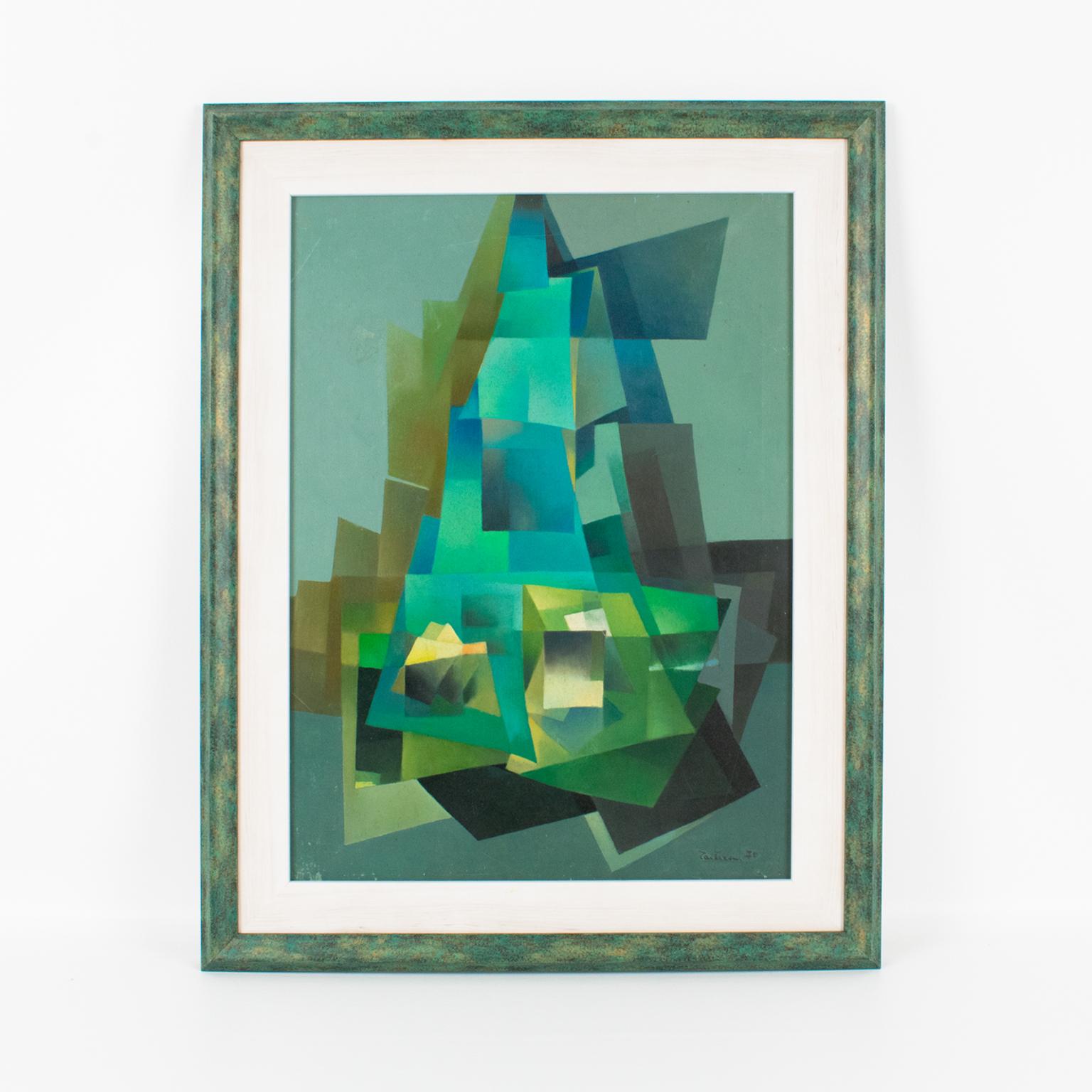 Abstraktes kubistisches Gemälde, Öl auf Leinwand, Gemälde von Ivo Tartarini im Angebot 12