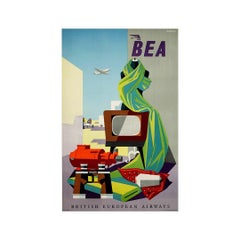 1956 original poster by Ivor Adelman for BEA – British European Airways