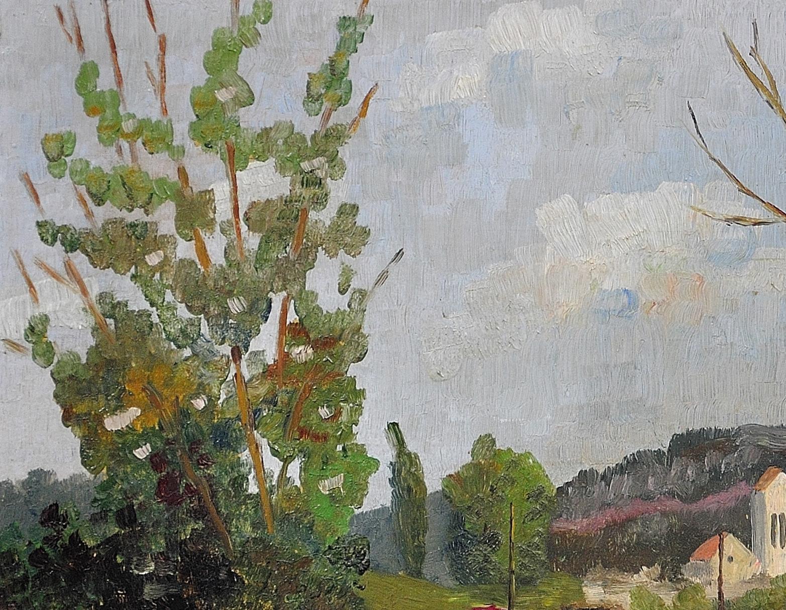 Torcello Laguna de Venecia Italia Enmarcado Pintura al óleo de mediados del siglo XX Ivor Davies en venta 5