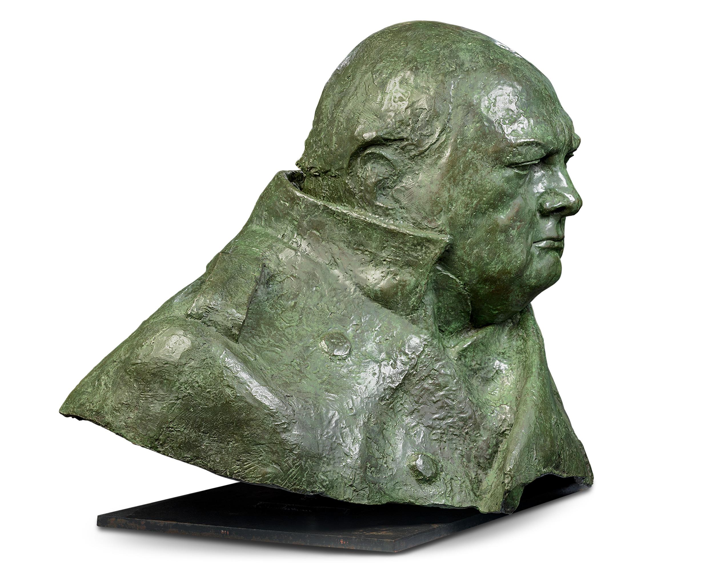 Ivor Roberts-Jones
1916-1996  British

Sir Winston Churchill

Artist Proof
Bronze with a green patina

One of the greatest leaders of the modern world, Winston Churchill is among the most recognizable figures in Western history. This