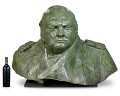 Buste d'artiste de Winston Churchill par Ivor Roberts-Jones