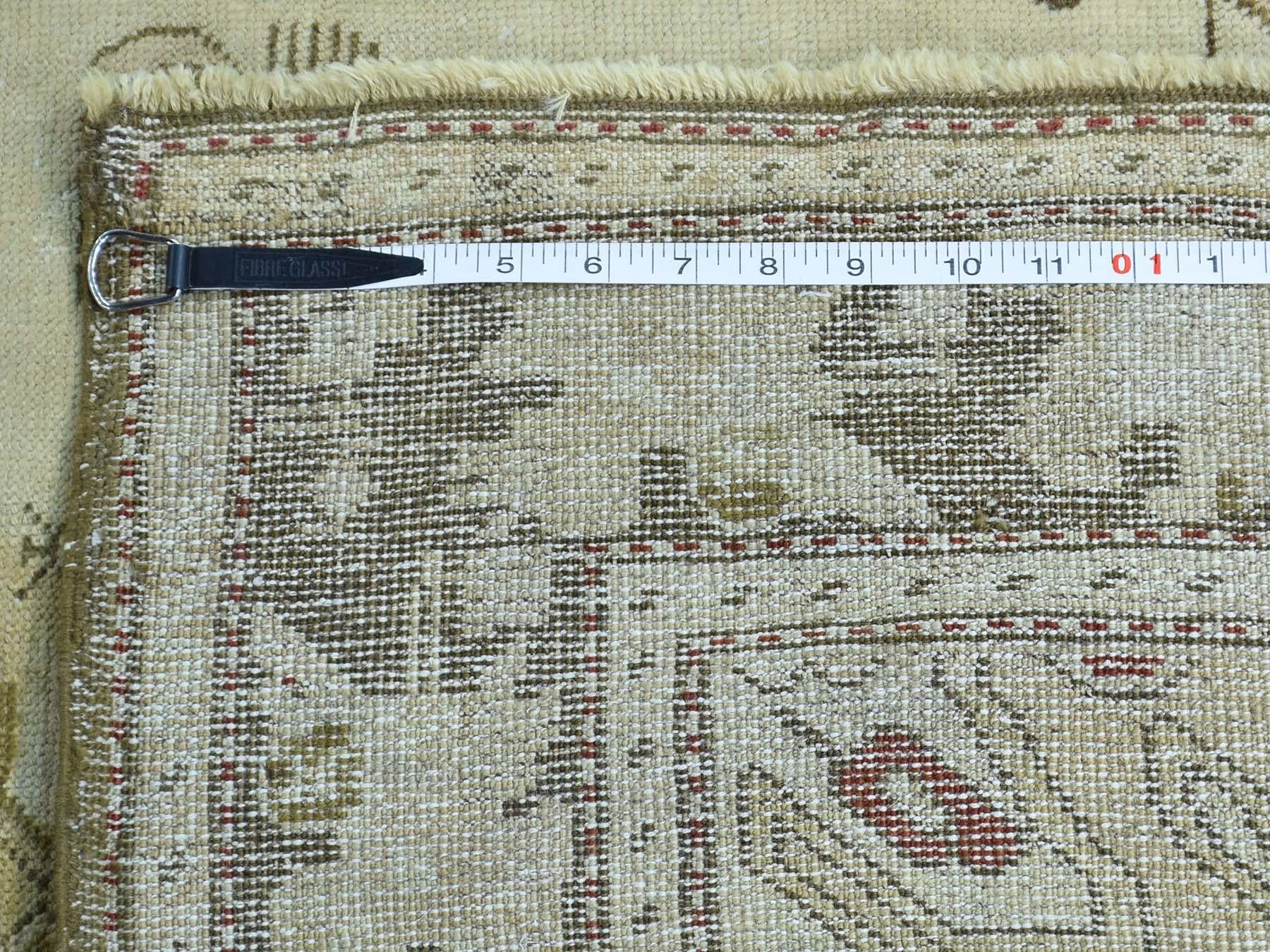 Ivory 1900 Antique Caucasian Karabakh Pure Wool Runner Rug For Sale 3