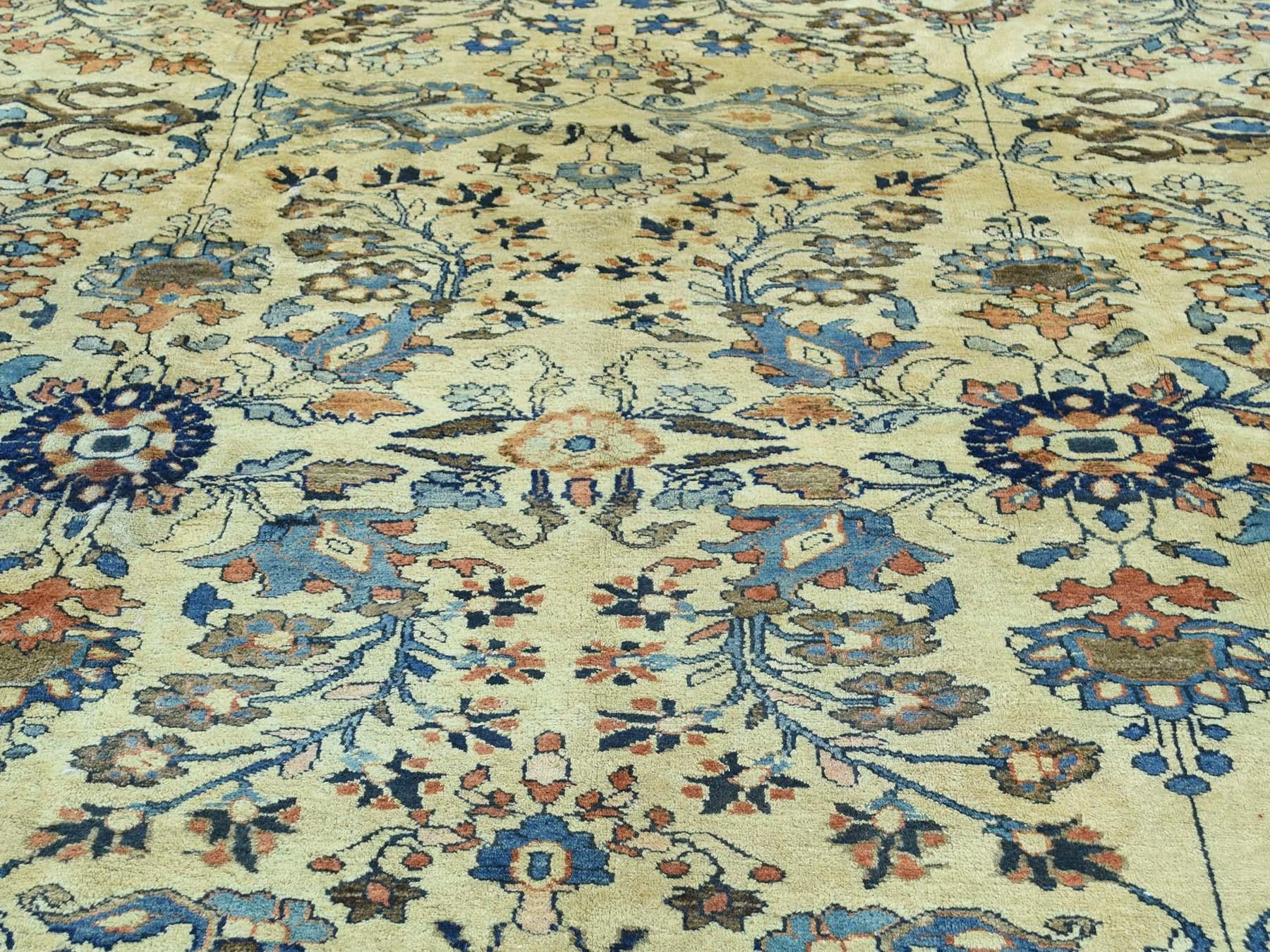 This is a genuine hand knotted oriental rug. It is not hand tufted or machine made rug. Our entire inventory is made of either hand knotted or handwoven rugs.

Decorate your home with this high quality handmade carpet. This handcrafted antique