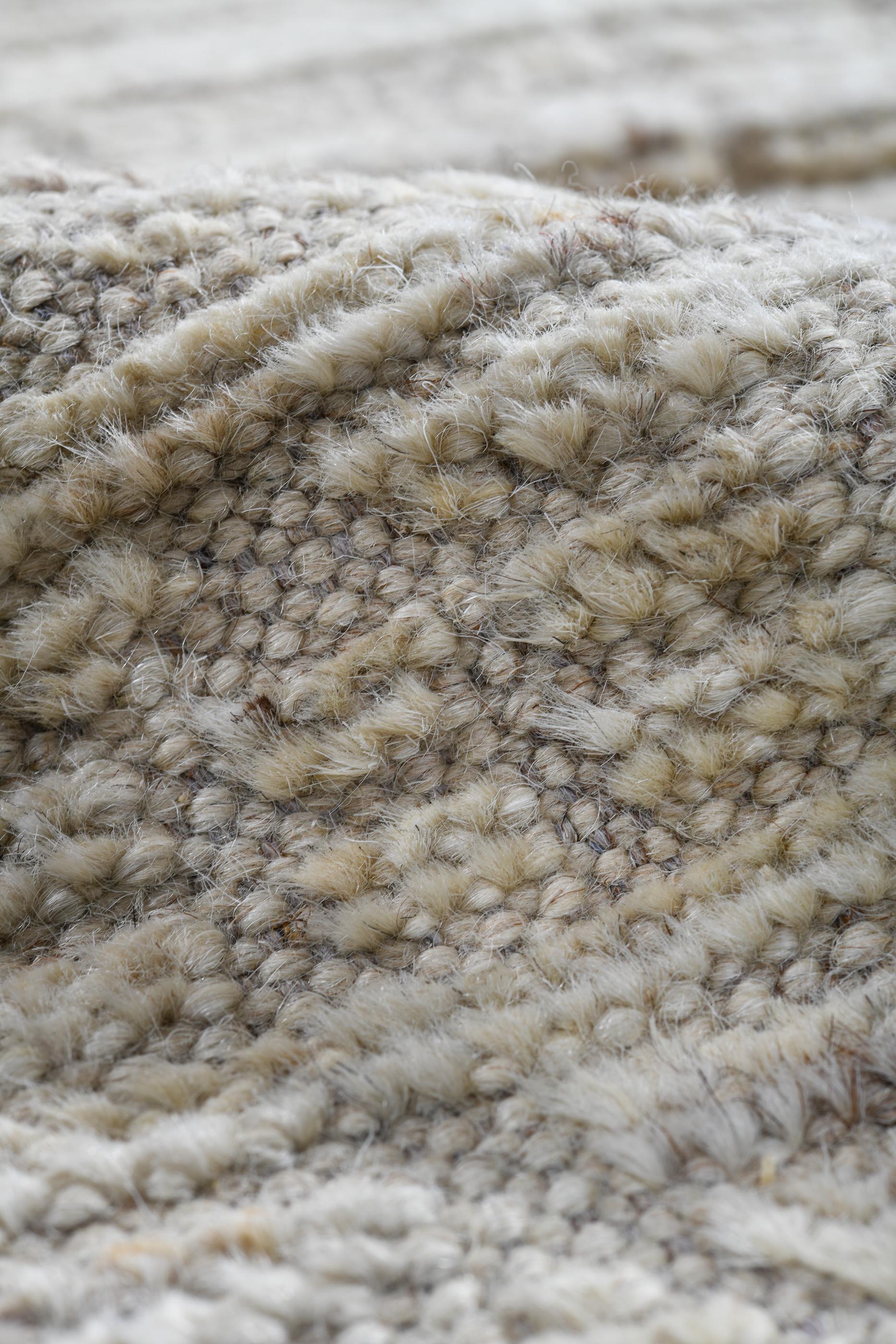 Wool Ivory Abrash Undertones of Green Tulu Village Rug For Sale