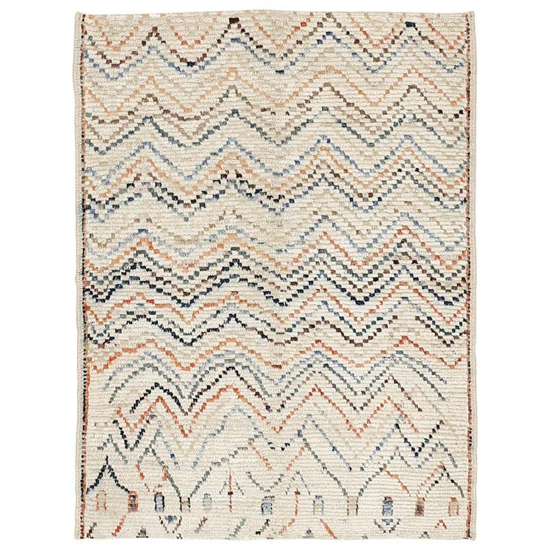 Ivory Abstract Geometric Design Berber Style Rug For Sale at 1stDibs ...