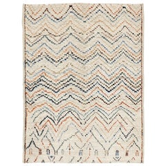 Ivory Abstract Geometric Design Berber Style Rug