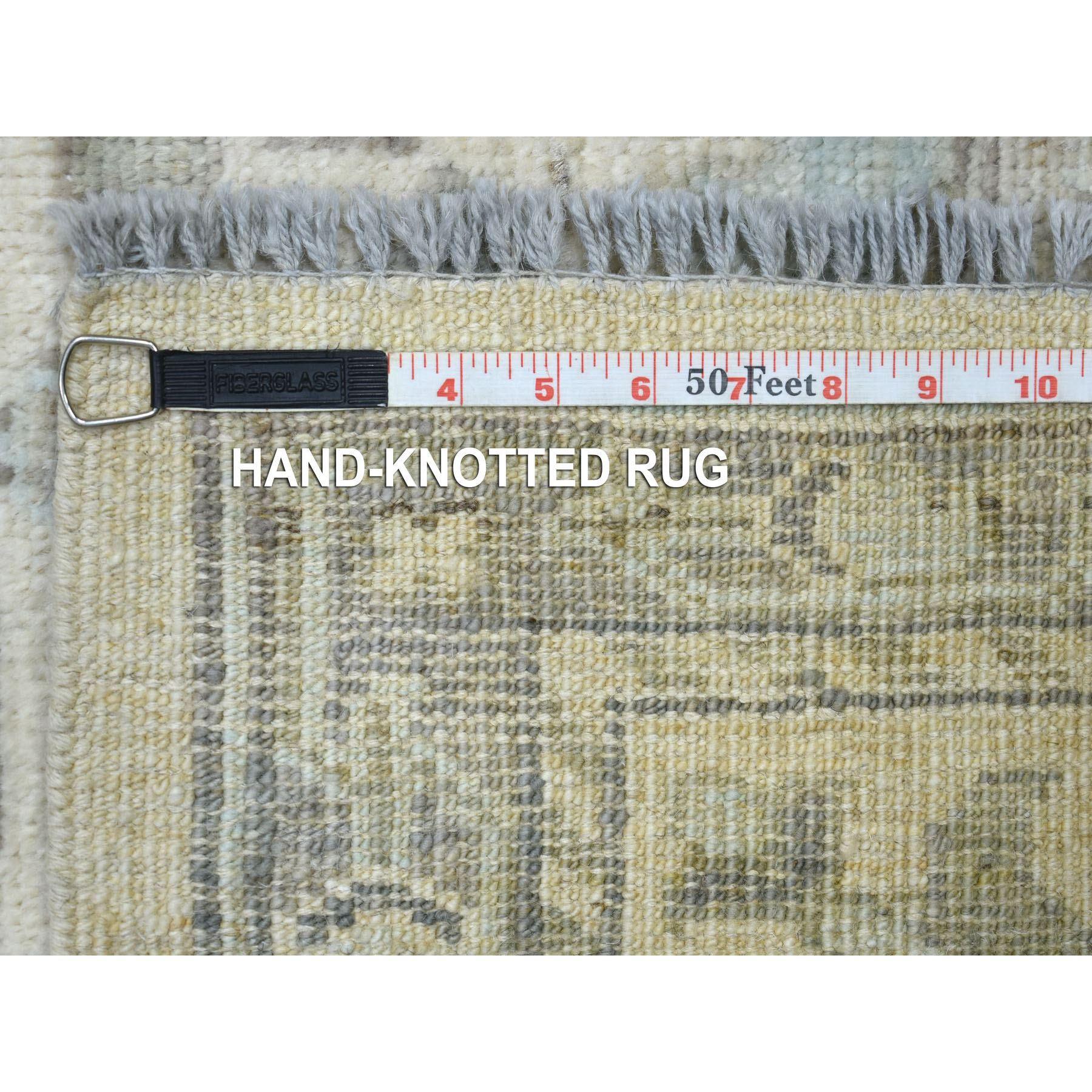 Handgeknüpfter afghanischer Angora Oushak-Wollteppich 8'1