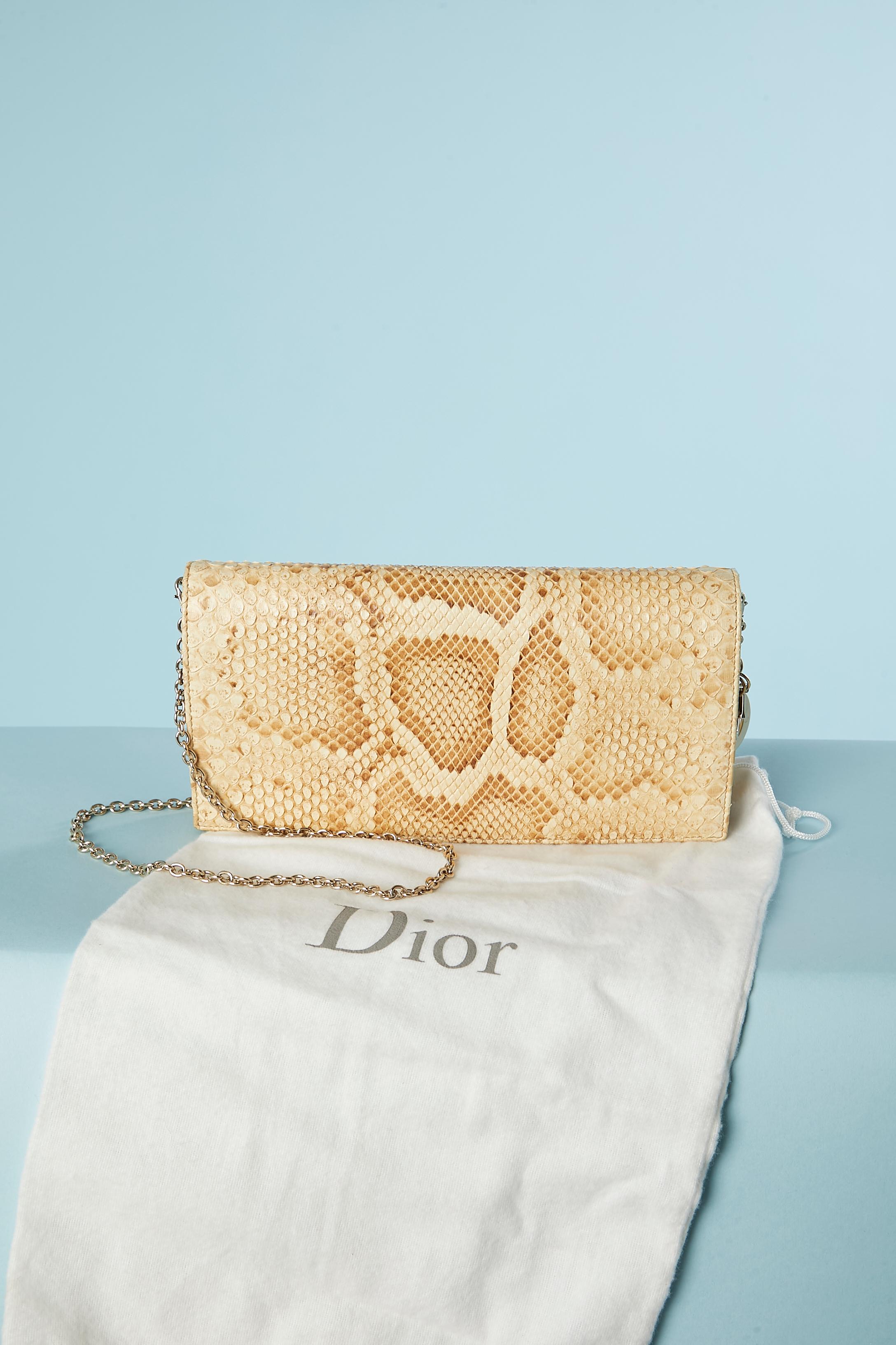 Beige Ivory and beige small bag with animal pattern Christian Dior 2009 For Sale