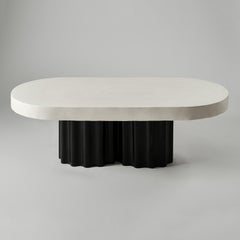 Ivory And Black Oval Coffee Table by Perler