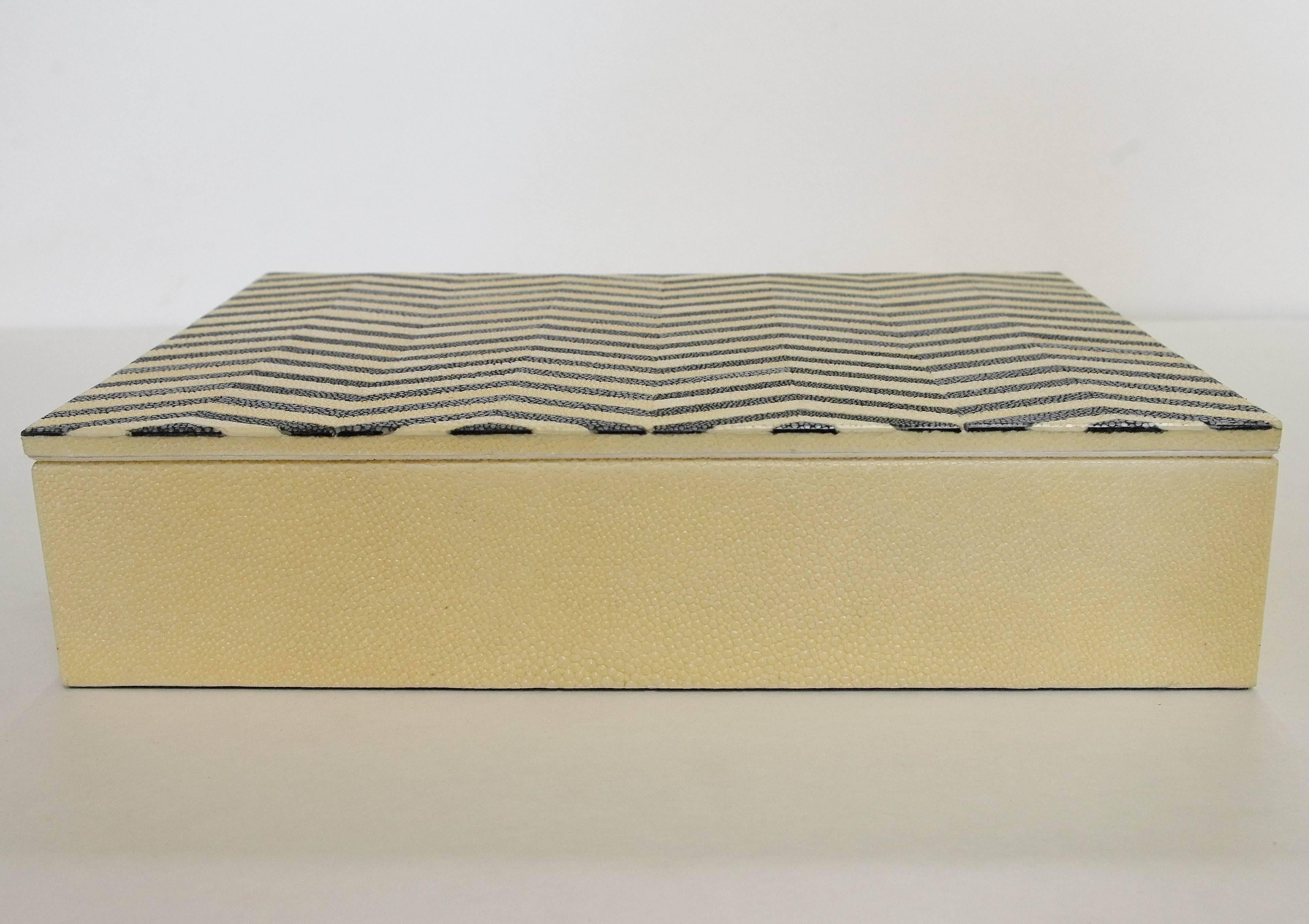 Modern Ivory and Black Shagreen Box FINAL CLEARANCE SALE