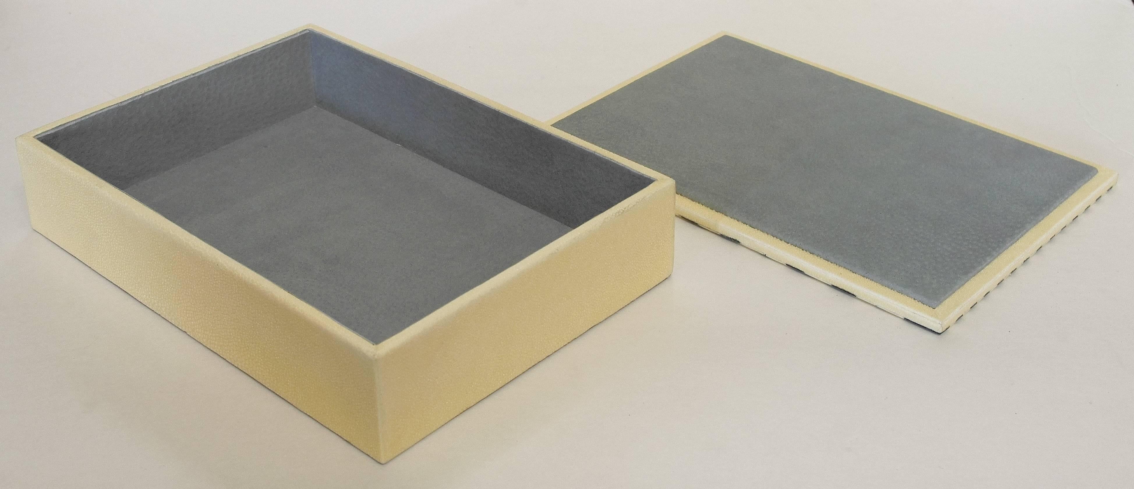 Contemporary Ivory and Black Shagreen Box FINAL CLEARANCE SALE