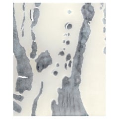 Ivory and Blue Abstract Animal-Print Rug "Tidemark" by Doris Leslie Blau