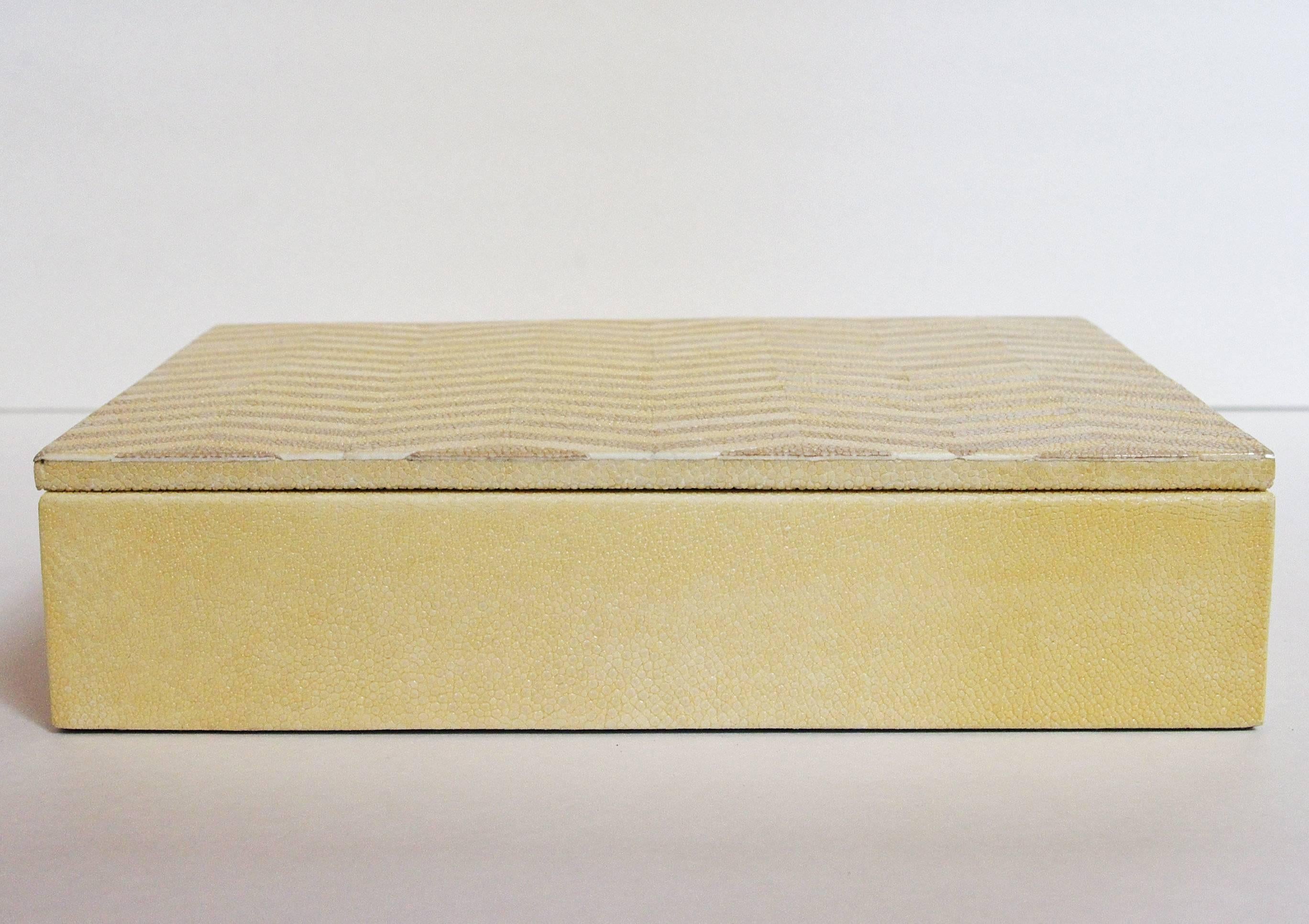 Modern Ivory and Brown Shagreen Box FINAL CLEARANCE SALE