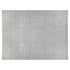 Ivory and Charcoal Stripe Large Area Rug