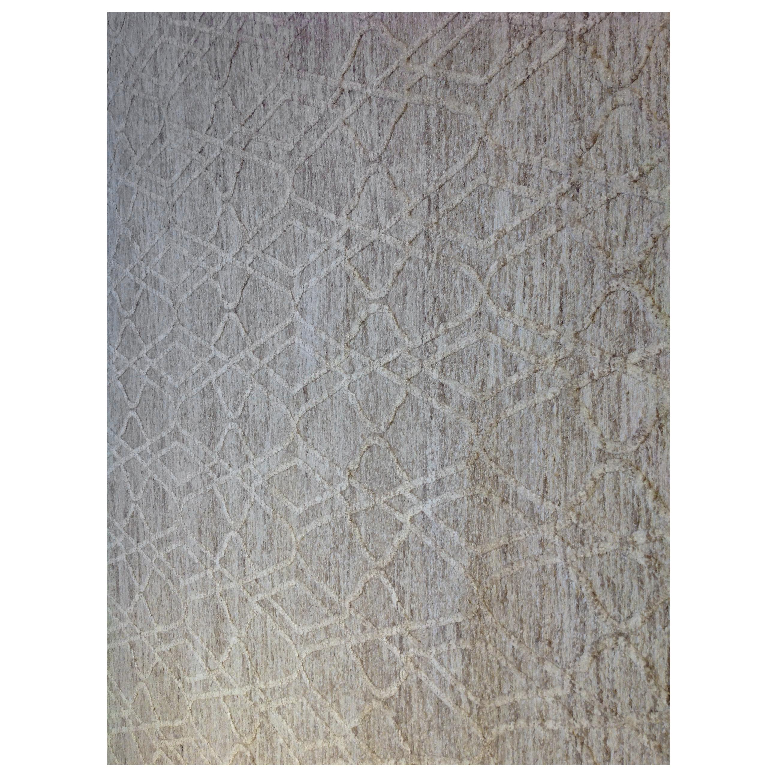 Hoch- und niedriger Teppich in Elfenbein und Creme im Angebot