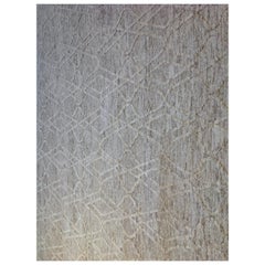 Ivory and Cream High Low Area Rug