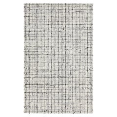 Tapis en laine feutrée fait main, ivoire et gris, Contemporary, Apadana