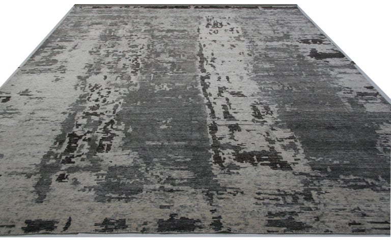 Ivory And Grey Abstract Area Rug For Sale At 1stdibs