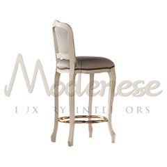 Ivory and Grey Bar Stool by Modenese Luxury Interiors