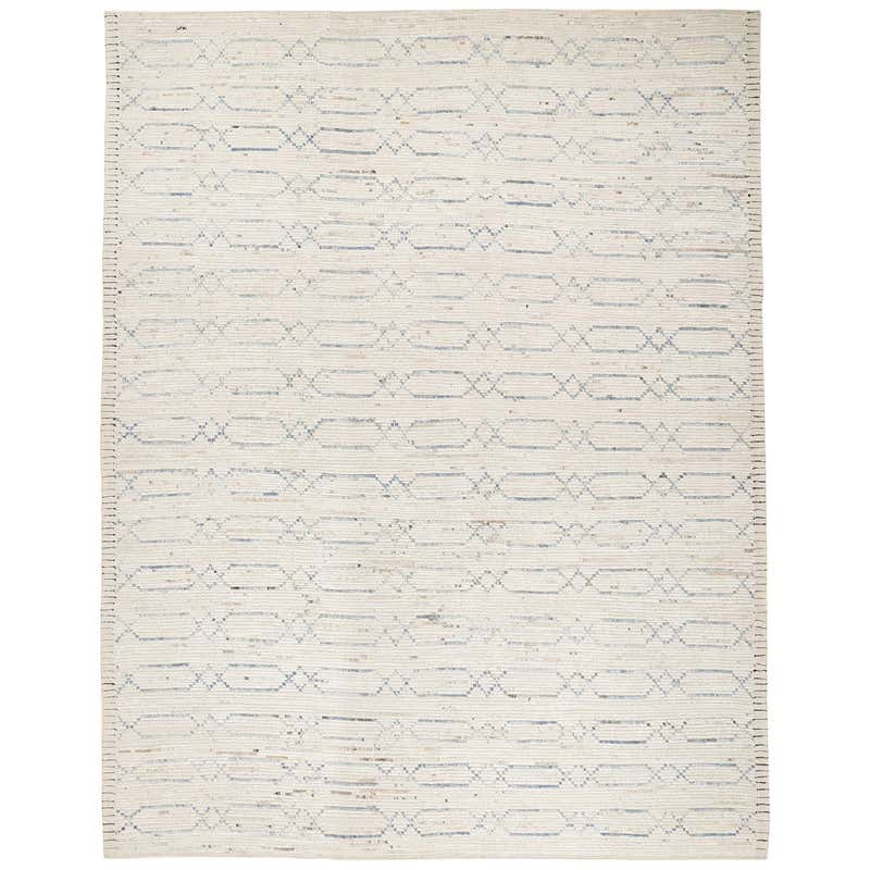 Ivory Abstract Geometric Design Berber Style Rug For Sale at 1stDibs ...