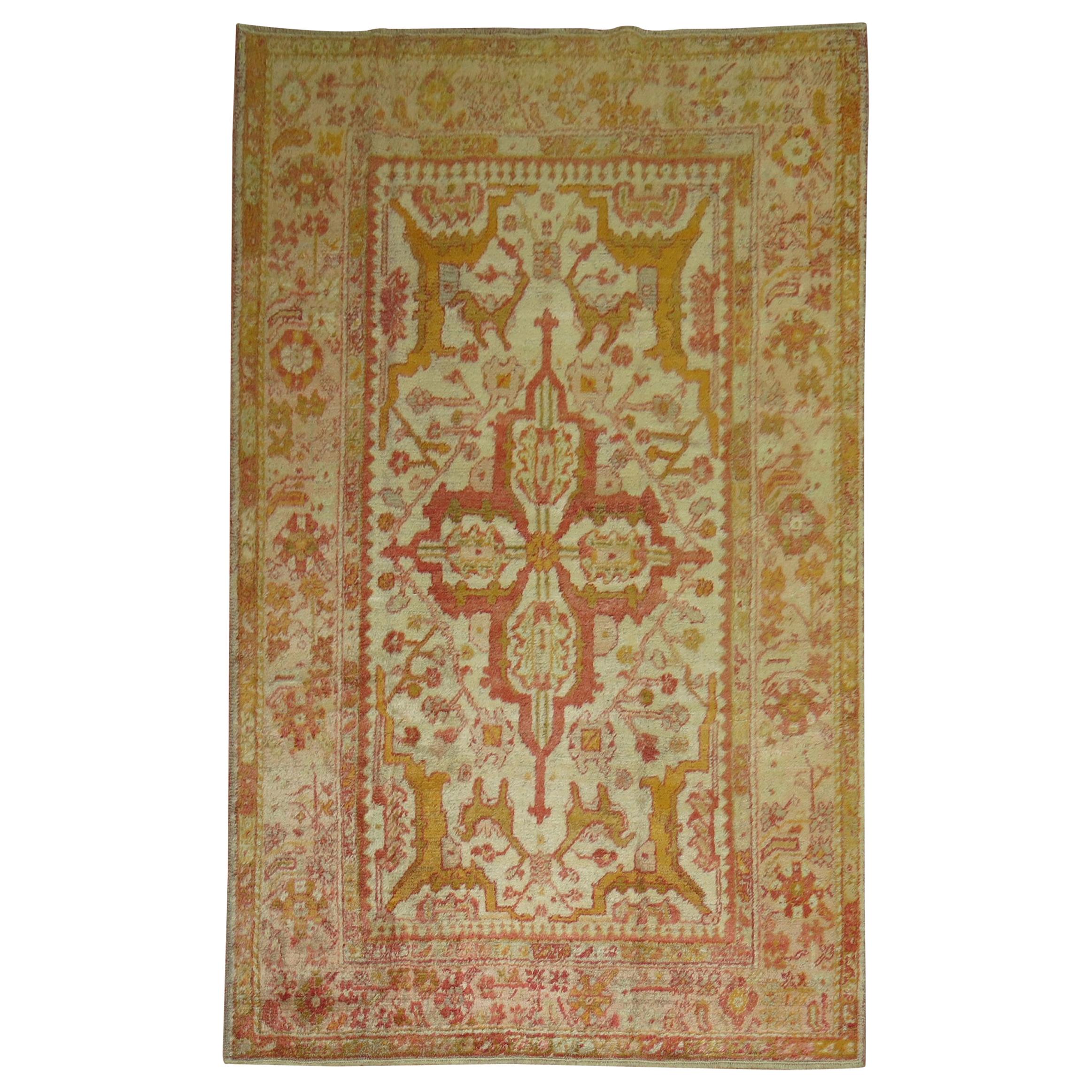 Alfombra Oushak Angora Antigua Marfil