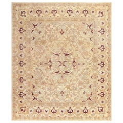 Ivory Antique Indian Amritsar Rug. Size: 9 ft 7 in x 11 ft 6 in