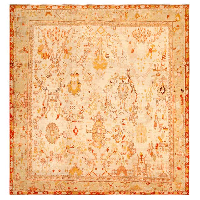 Antique Turkish Oushak Rug - 13' x 14' For Sale at 1stDibs