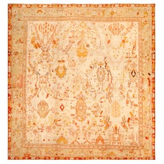 Tapis turc antique Oushak. Taille : 13 ft 7 in x 15 ft 3 in