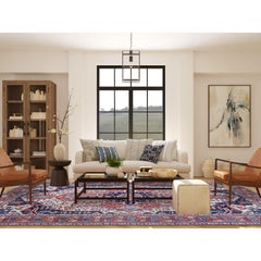 Avorio, antico tappeto persiano Karajeh Serapi, trama più densa, pura lana annodata a mano