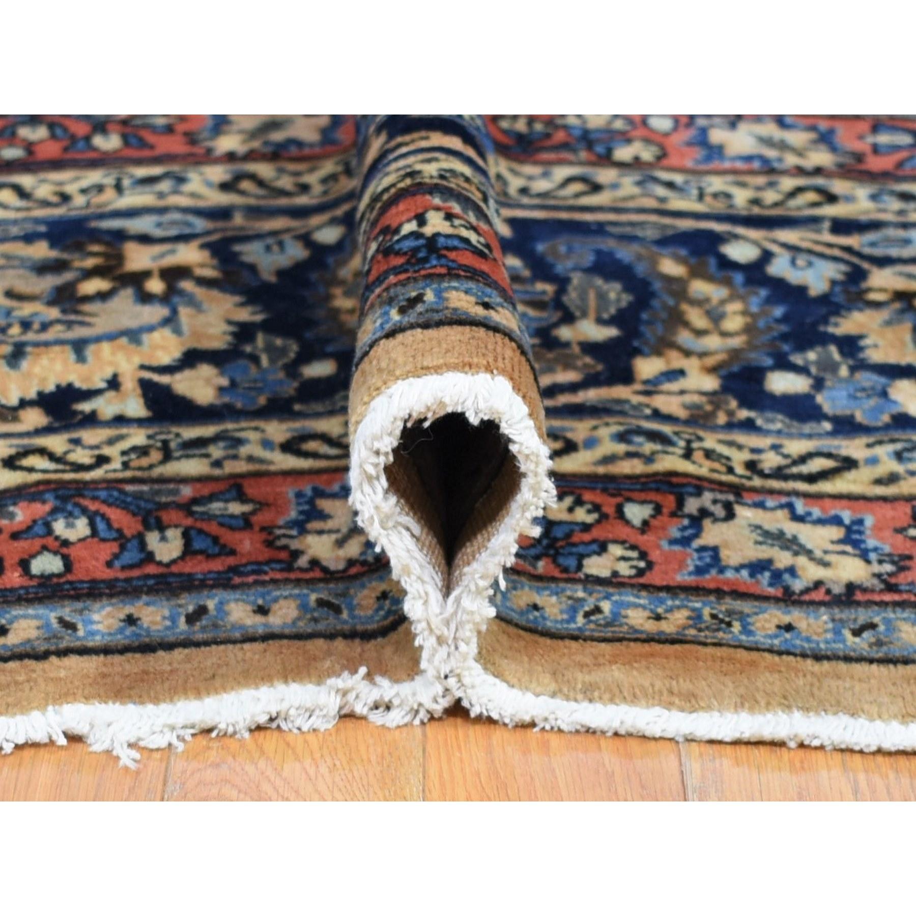 Ivory, Antique Persian Mashad, Hand Knotted, 100% Wool, Oversized Oriental Rug In Good Condition For Sale In Carlstadt, NJ