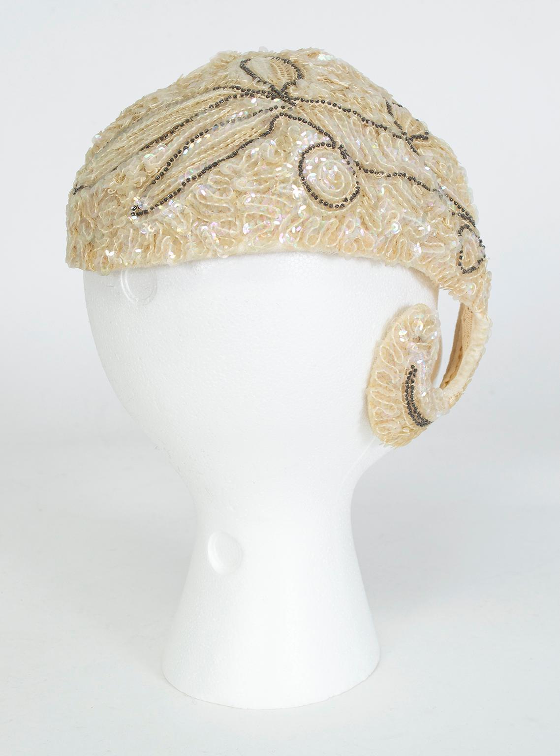 1920's beaded skull cap