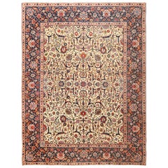 Tapis persan ancien de Tabriz. Taille : 9 pieds 4 po. x 12 pieds 6 po.