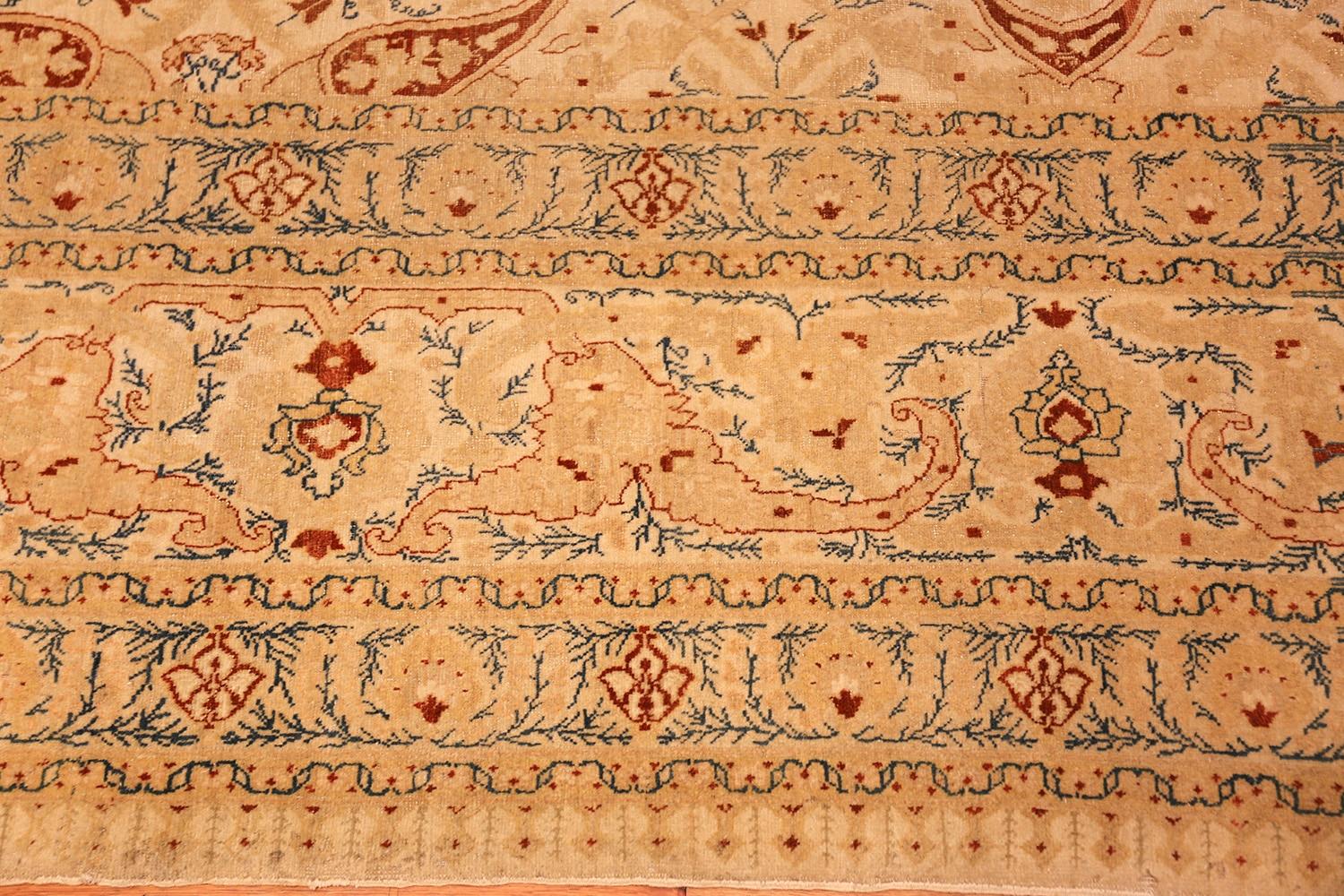 Breathtaking ivory background antique Tabriz Haji Jalili Persian rug, country of origin / rug type: Persian rug, date circa 1900. Size: 9 ft 2 in x 12 ft 9 in (2.79 m x 3.89 m) 

