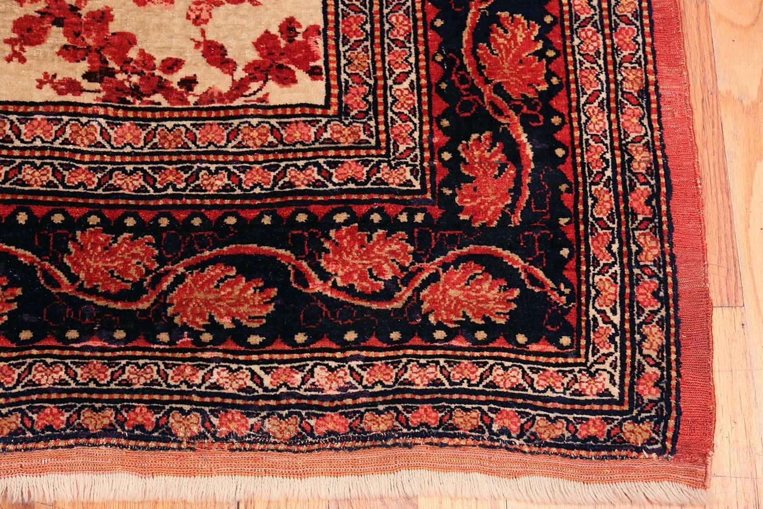 Gorgeous Ivory Background Mostofi Design Antique Persian Halavai Bidjar Rug, Country of Origin / Rug Type: Antique Persian Rugs, Circa Date: 1880