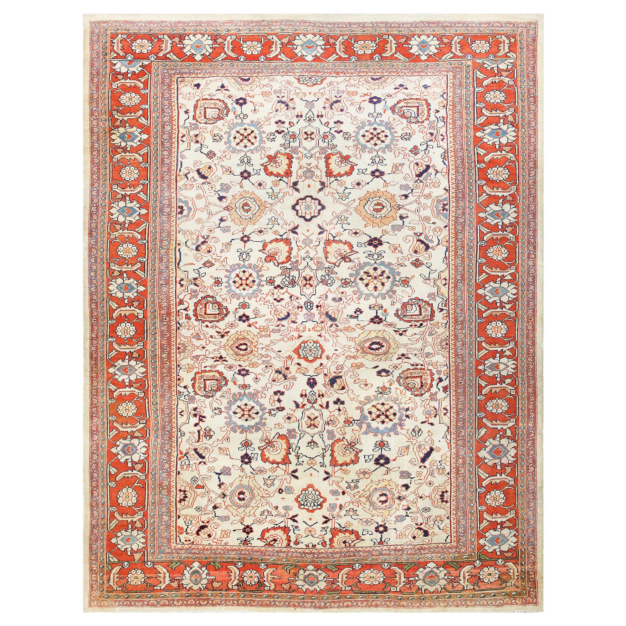 Antique Persian Sultanabad Rug. Size: 11' x 14' 4" For Sale