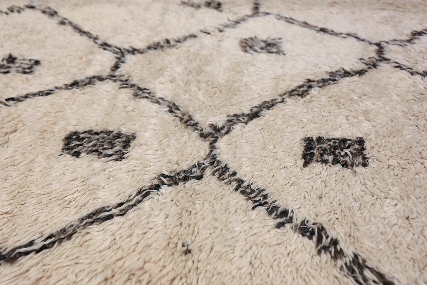 Alfombra marroquí vintage Beni Ourain. 6 pies 6 pulgadas x 12 pies 3 pulgadas Tribal en venta