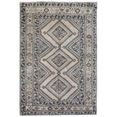 Ivory, Beige and Gray Handmade Wool Turkish Old Anatolian Konya Rug Ivory, Beige and Gray Handmade Wool Turkish Old Anatolian Konya Rug