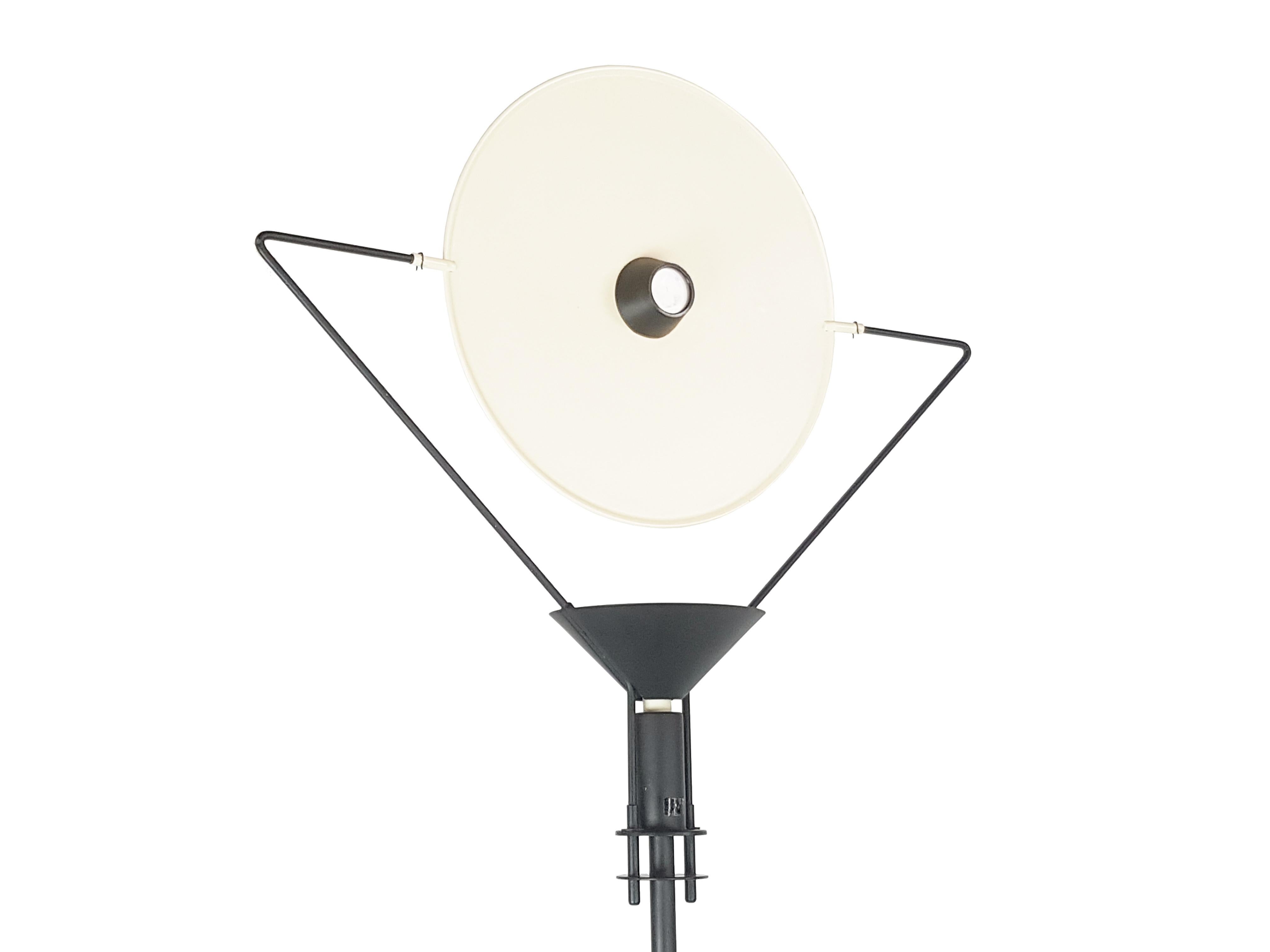 Post-Modern Ivory & Black Metal 1980s Floor Lamp Polifemo by Carlo Forcolini for Artemide For Sale