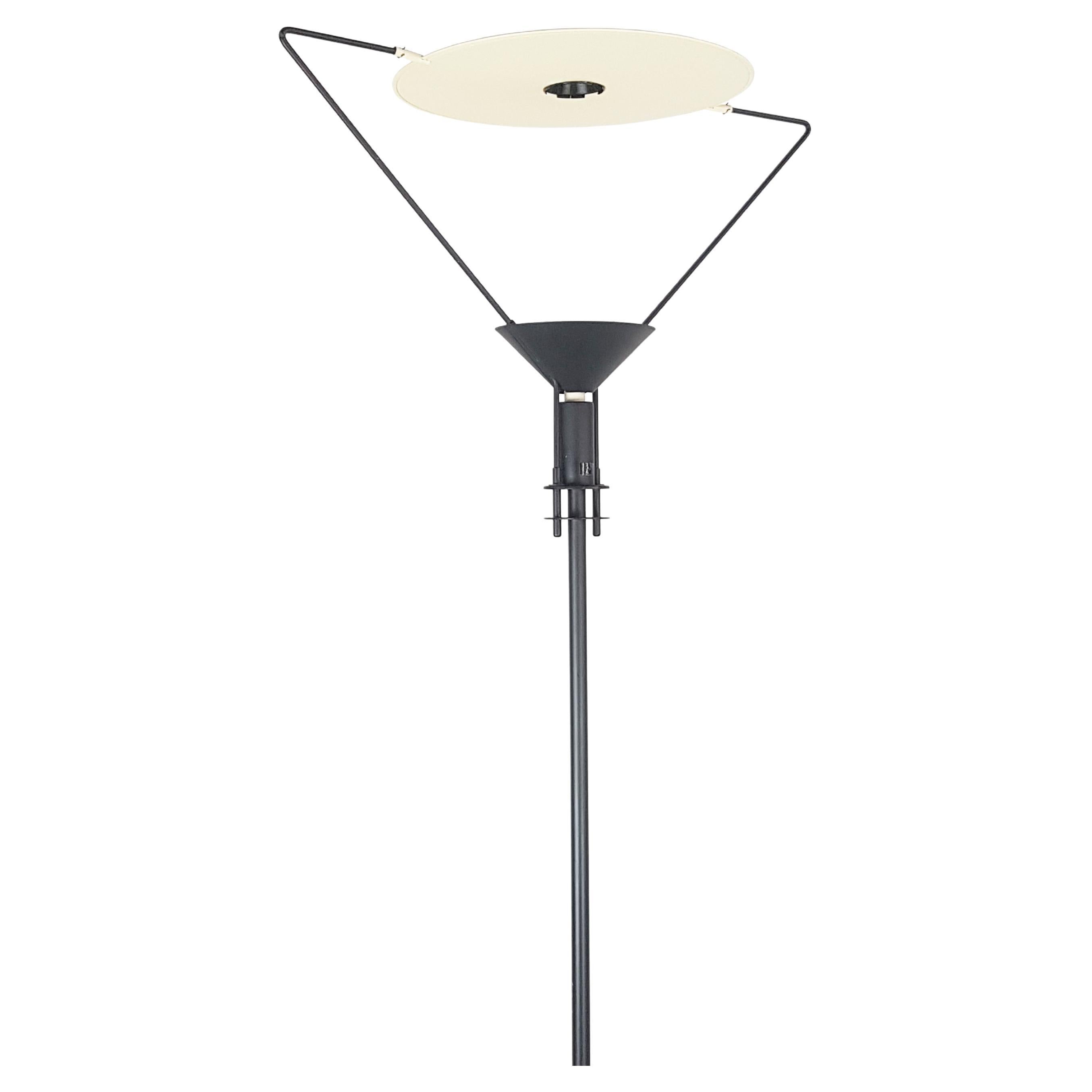 Ivory & Black Metal 1980s Floor Lamp Polifemo by Carlo Forcolini for Artemide For Sale