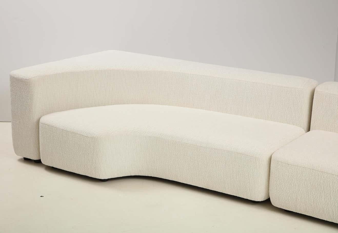 Bouclé Ivory Boucle Sofa Attributed to Pamio, Massari & Toso for Stillwood, Italy, 1960