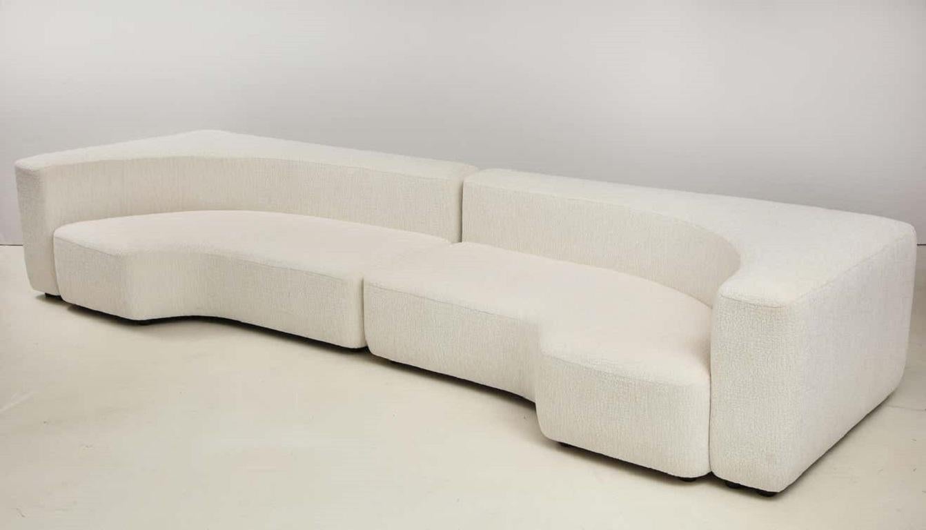 Ivory Boucle Sofa Attributed to Pamio, Massari & Toso for Stillwood, Italy, 1960 1