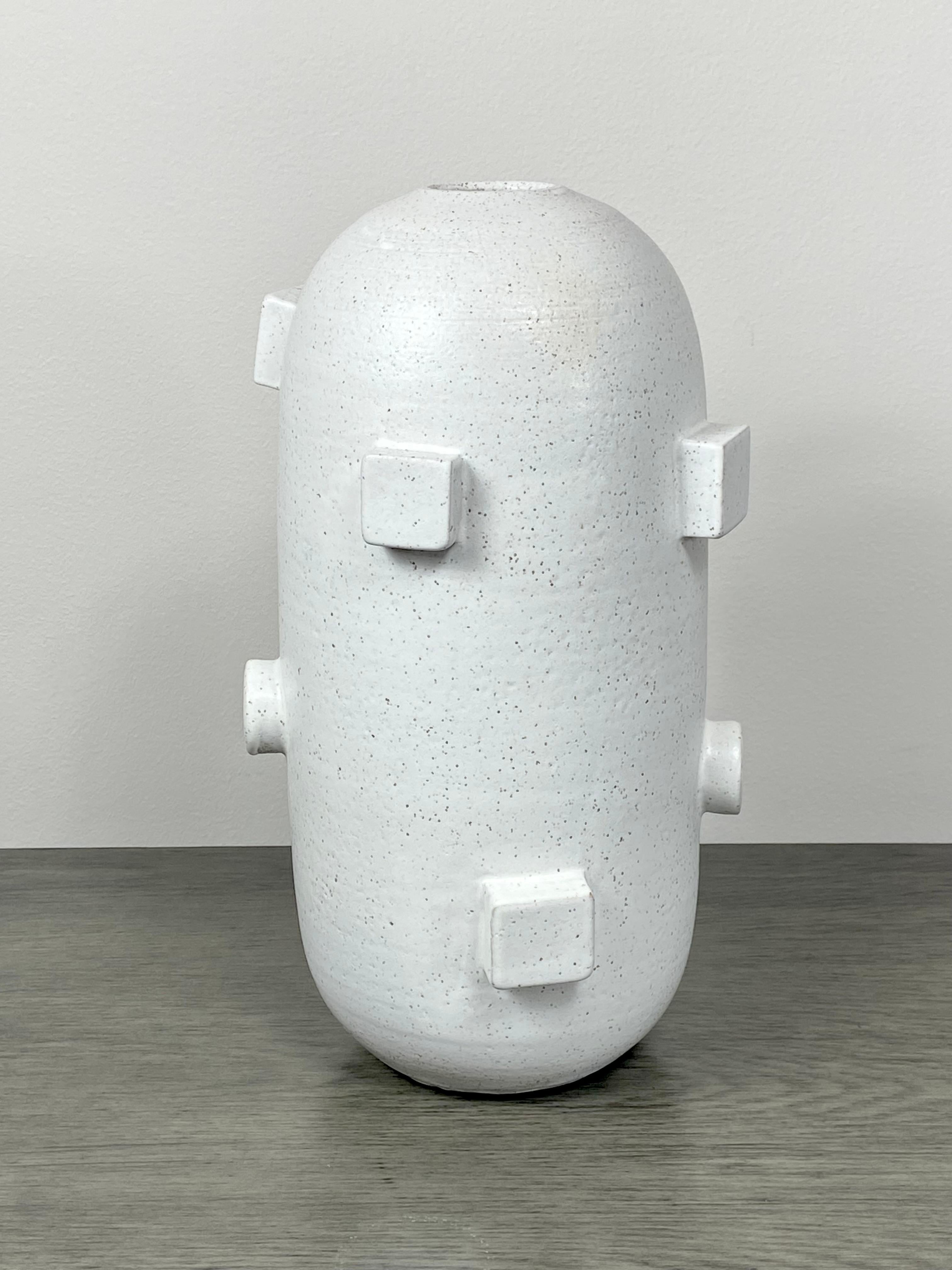 Contemporary Ivory Ceramic Vessel by Natan Moss For Sale