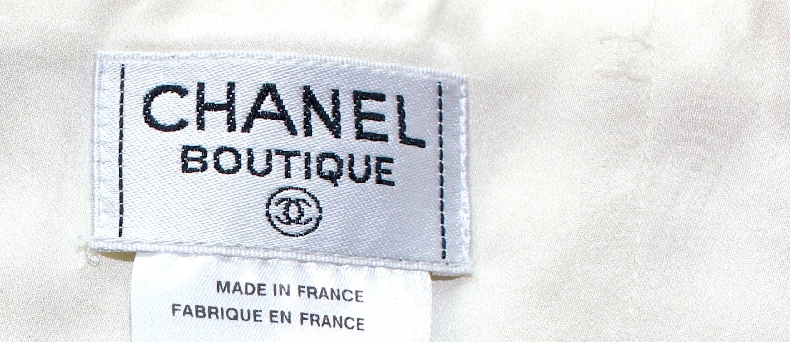 Women's Ivory Chanel Tweed Corset Top Skirt Suit Ensemble 3 Pieces