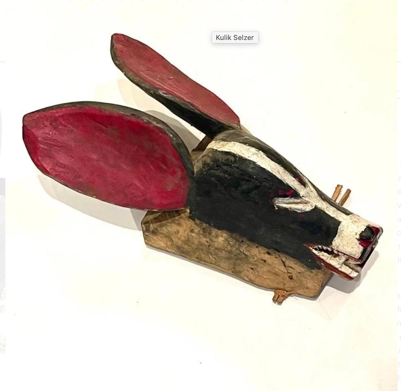 Tribal Masque de danse zoomorphe de Côte d'Ivoire, peuple Gouro, années 1950 en vente