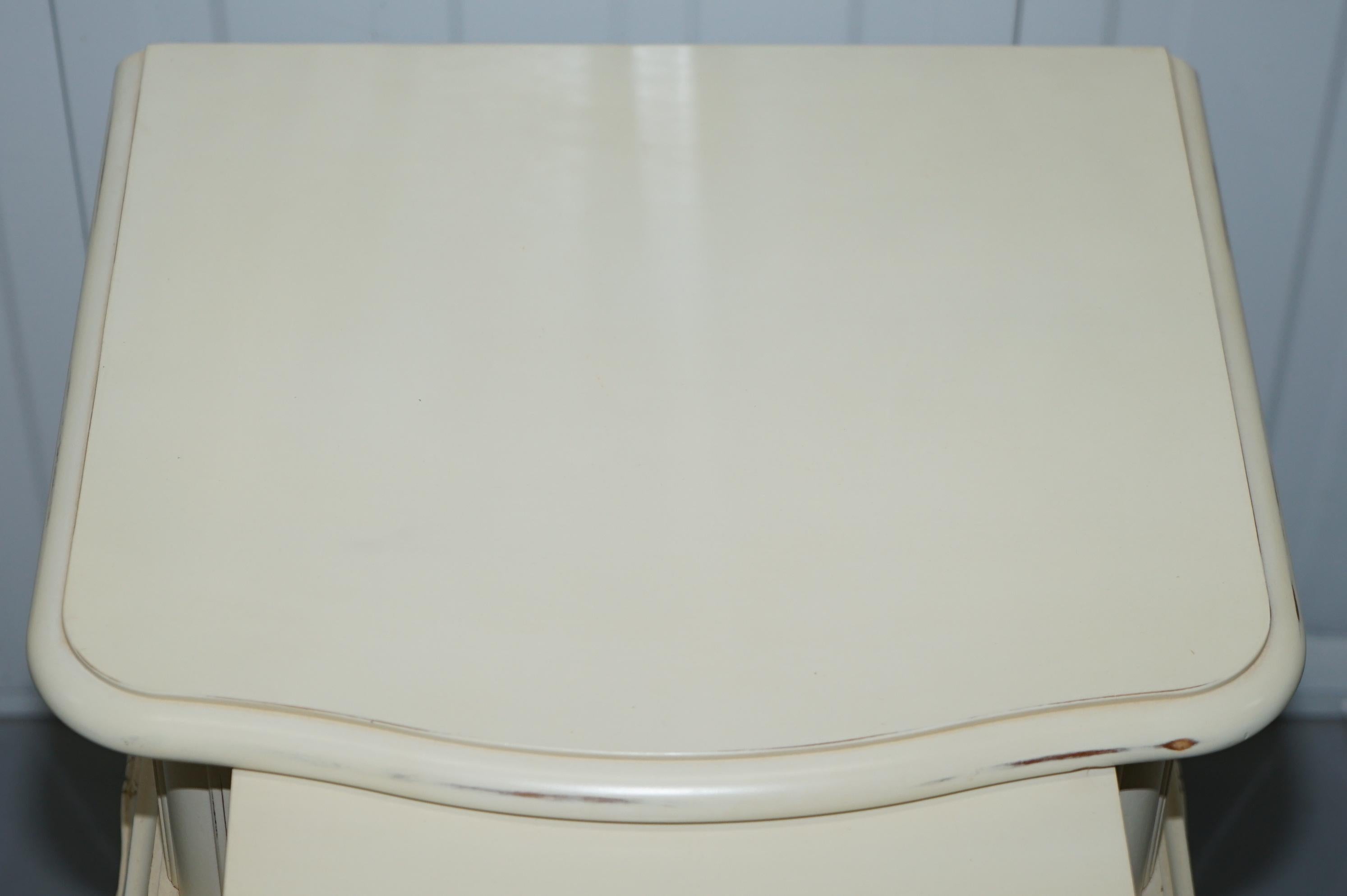 French Provincial Ivory Collection Willis & Gambier Bedside Table Butlers Shelf Part of a Suite