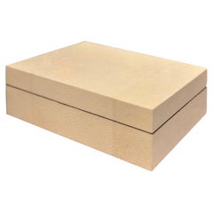 Ivory Color Shagreen and Walnut Box