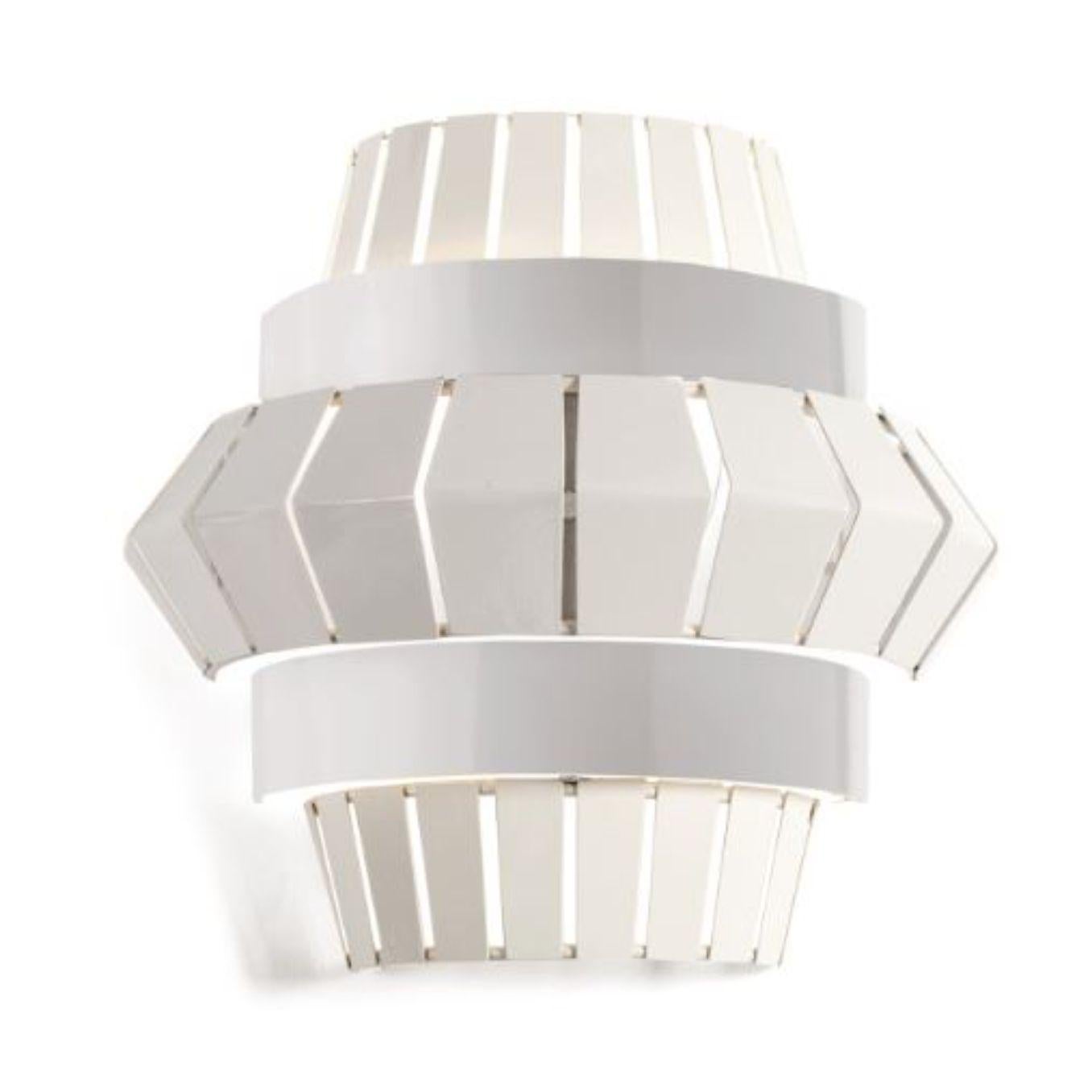 Contemporary Ivory Comb Wall Lamp with Brass Ring by Dooq For Sale