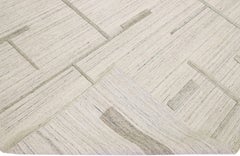 Ivory Contemporary Texture Handmade Wool & Viscose Rug