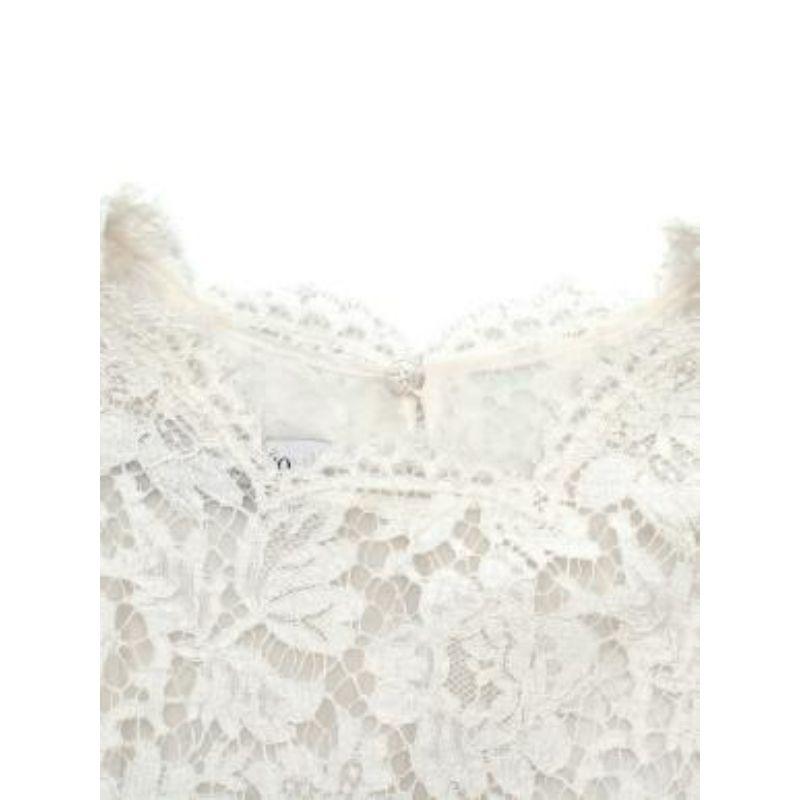 Women's Ivory corded lace shell top For Sale