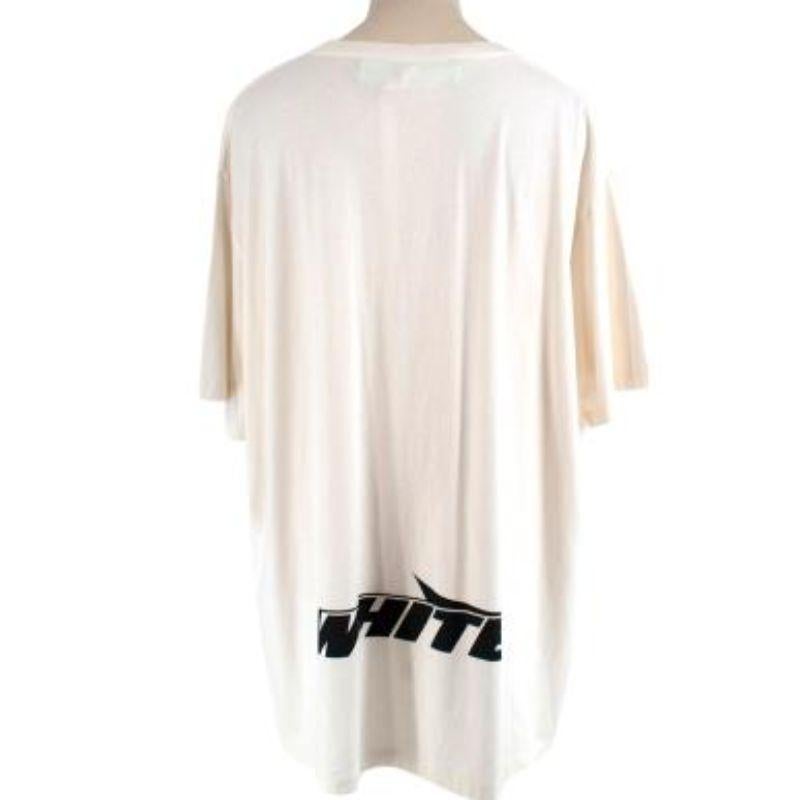Ivory cotton jersey logo T-shirt For Sale 3